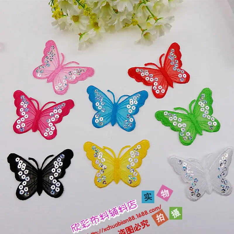 Смешанные 8 шт./компл. Красочные Бабочки патчи железа на или сшить Ткань Наклейка