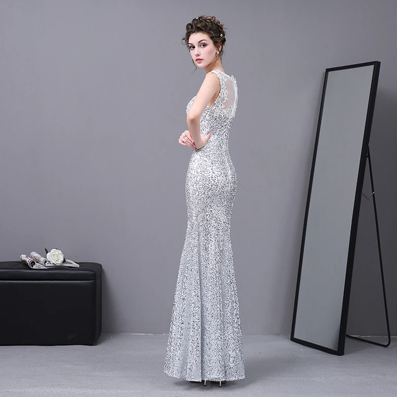 LYFZOUS женское длинное платье с открытыми плечами роскошное макси блестками и