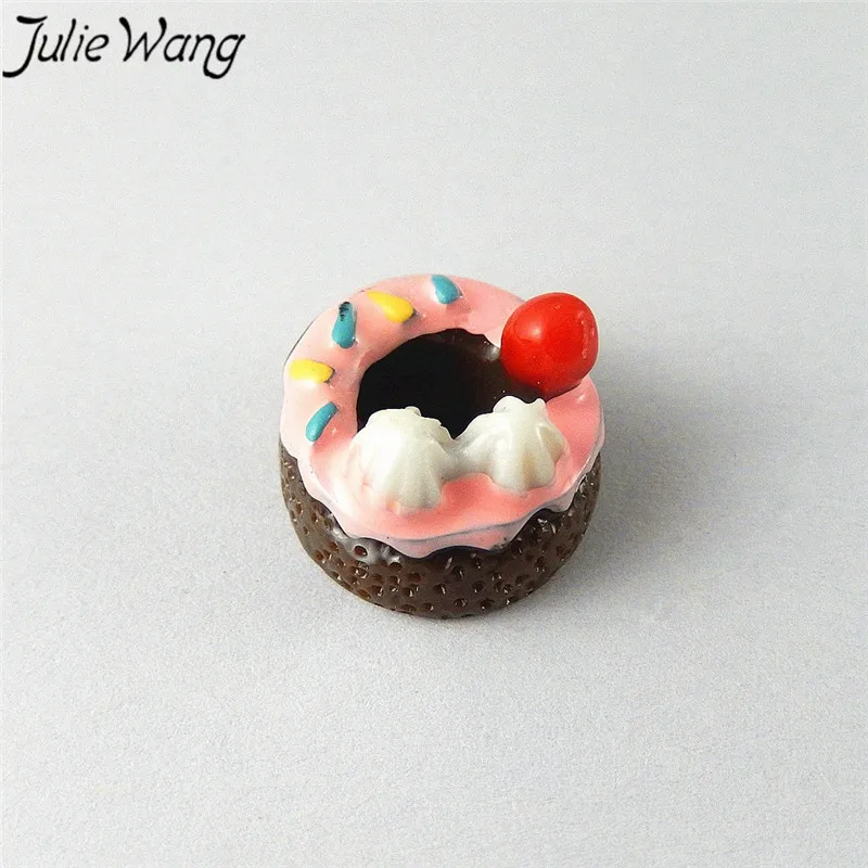 Julie Wang 10 шт./упак. имитация еды из смолы кофейный шоколад торт ювелирные изделия