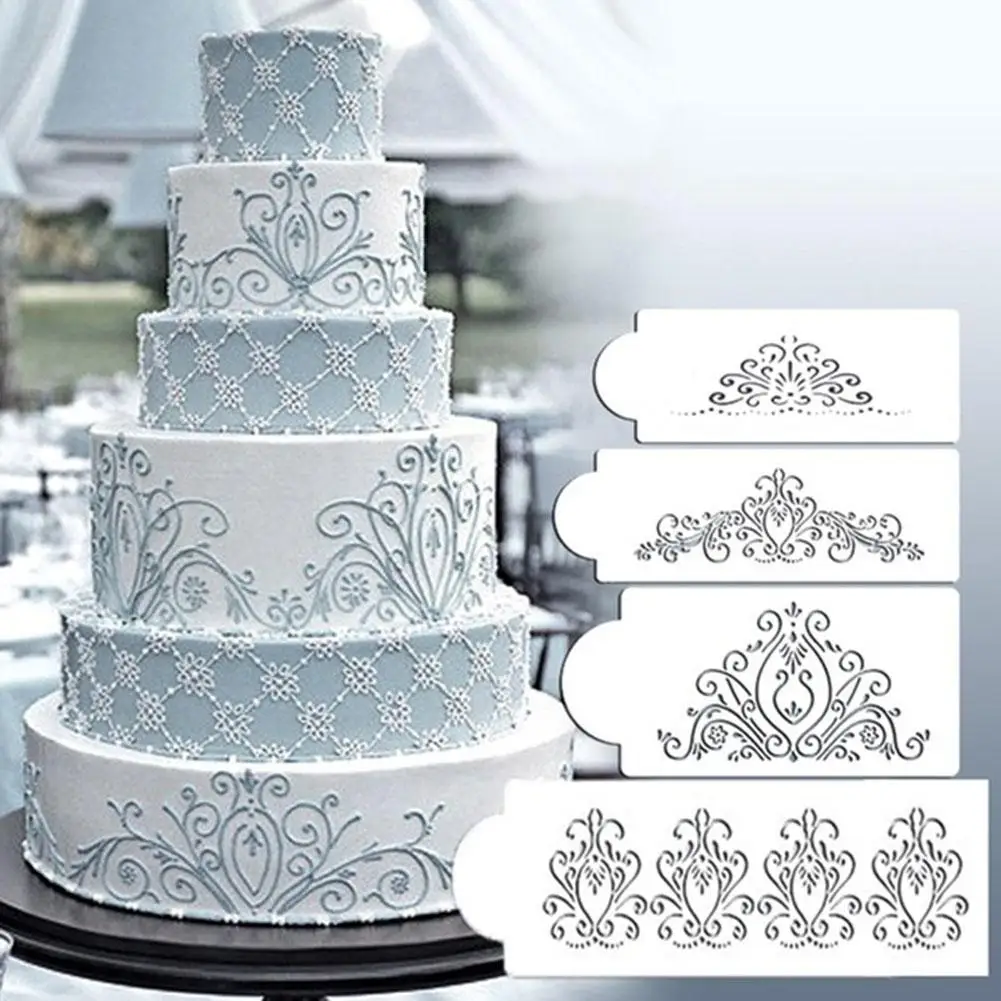 

4Pcs Hollow Flower Mold Fondant Cake Chocolate Decorating Mould DIY Baking Tool Hot