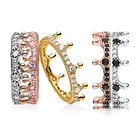 Кольцо женское, серебристого цвета, в форме короны принцессы