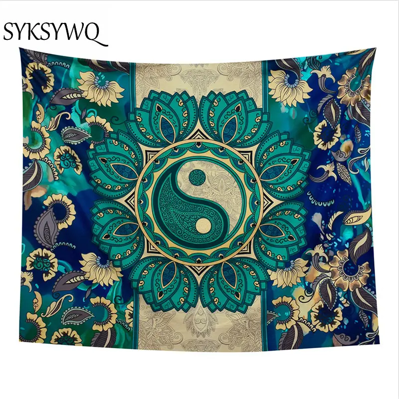 

Mandala tapestry Indian Buddhism Lotus flower wall hanging blanket Tai Chi Boheme Decoration Wall Carpet Yoga