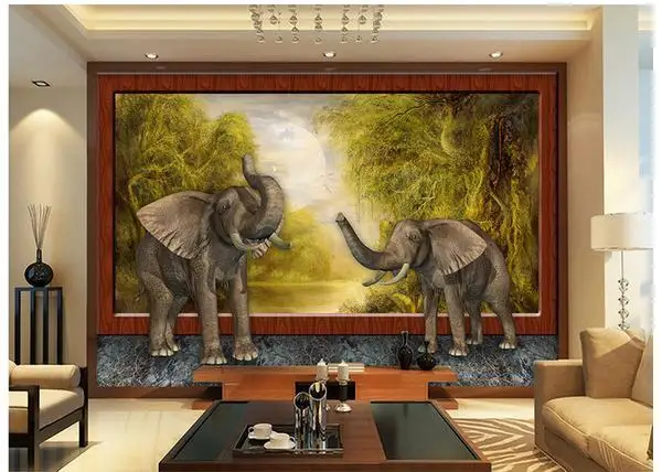 3d обои на заказ стиль 3 d лес Слоны фон обои|background fish|wallpaper white backgroundwallpaper bathroom |