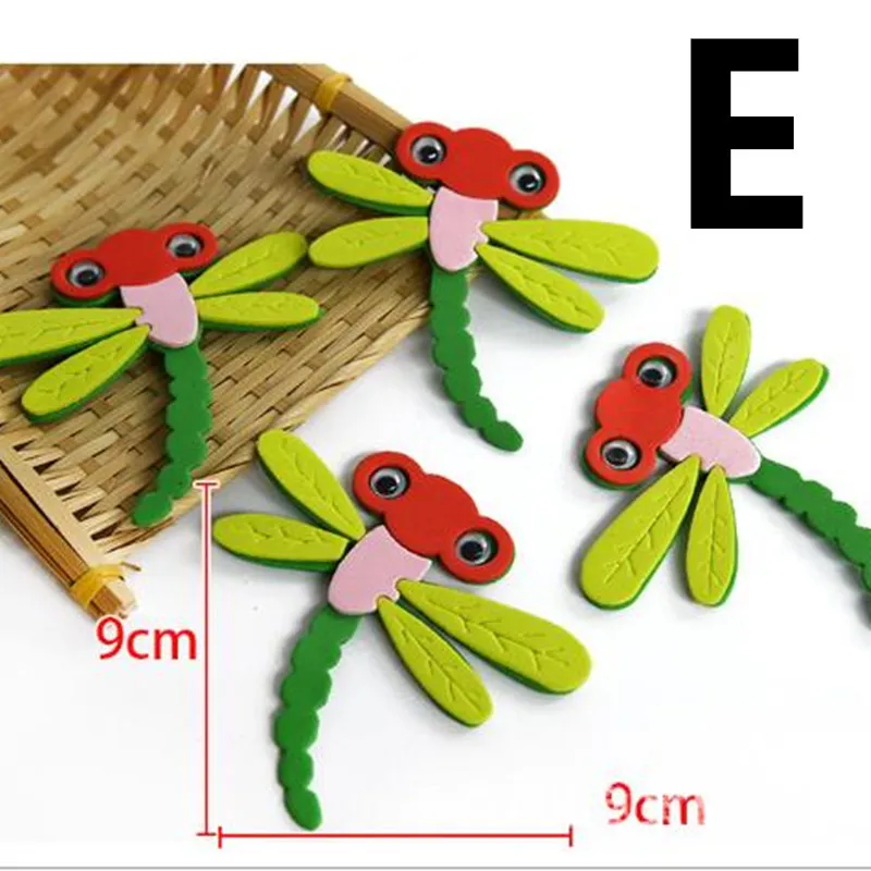 Style E as photo 4 шт./лот, DIY, Мультяшные животные, 3D искусство, EVA пена, наклейки на стену, Декор, ремесла для детей, раннего обучения, образования, головоломки, игрушки - Цвет: Style E as photo