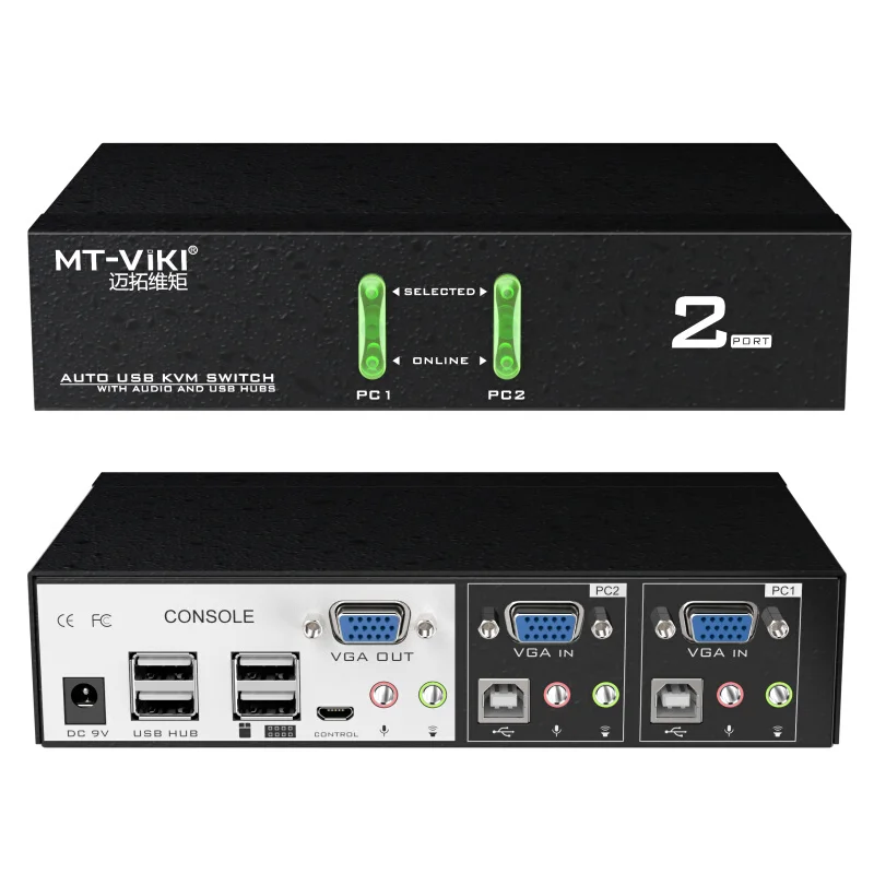 MT Viki 2 порта USB KVM переключатель Hotkey проводной пульт дистанционного управления с