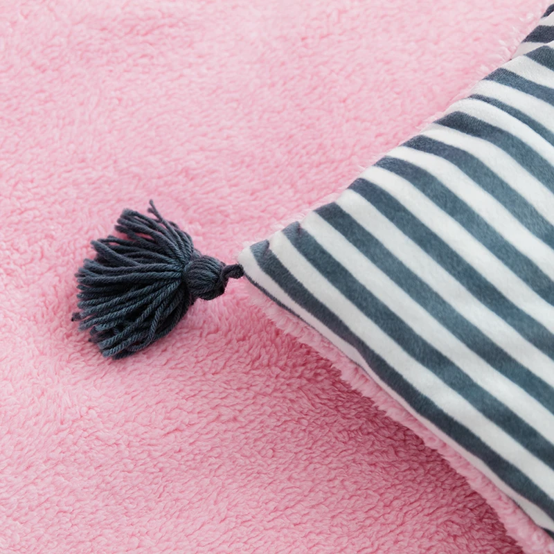 Овечья шерсть мультфильм аппликация постельные принадлежности набор для малышей Дети Теплый мягкий пододеяльник простыня наволочки малыша Твин queen King size