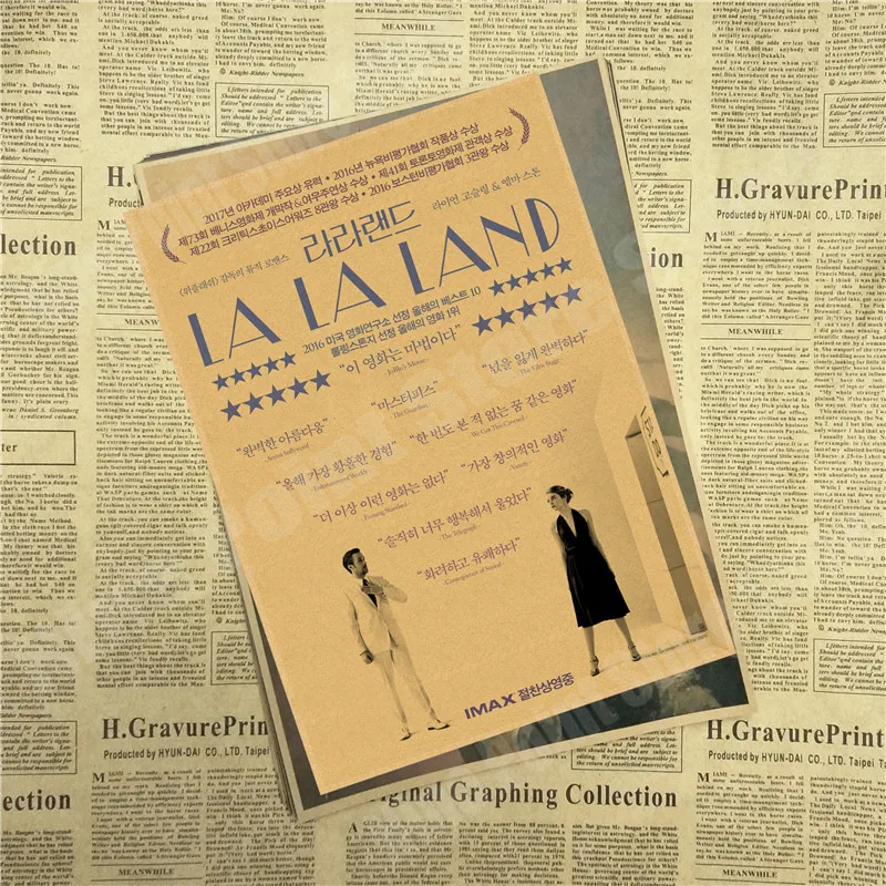 LA LAND фильм ретро крафт-бумага плакат ретро художественные изделия для стен Стикеры гостиной краски бар кафе