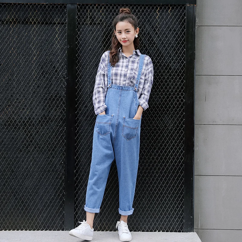 Новинка весна осень 2019 женские модные свободные джинсовые комбинезоны|loose jeans|jeans