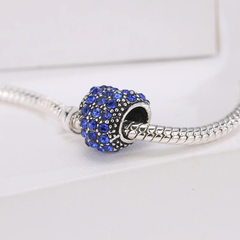 Yabel Bling Rhinestone Heart Bead Charm for Bracelet &amp Bangles Red Royal Blue DIY Jewelry Making Accessory berloque | Украшения и