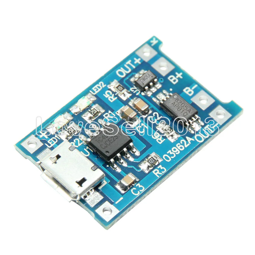 Автоматическая защита 1 шт. шт Micro USB 5V 1A 18650 TP4056 модуль зарядного устройства