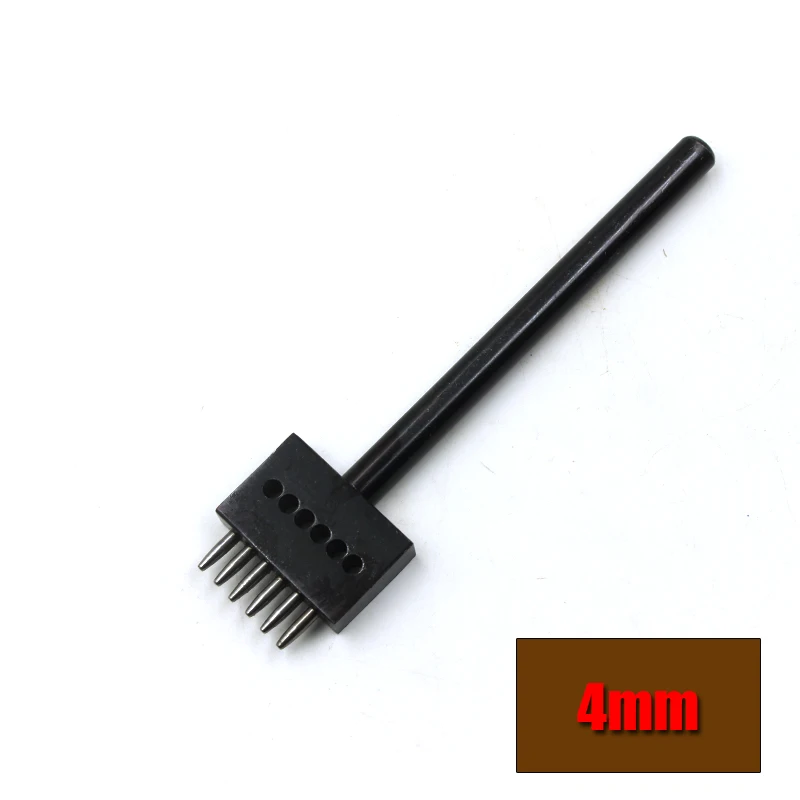 4mm 6hole 4, 5, 6, 8 мм расстояние кожаных Дырокол DIY ручной Перфорированный Круглый прошивка Дырокол Инструменты дырокол кожа Пробивной инструмент 2/4/6/отверстие - Цвет: 4mm 6hole
