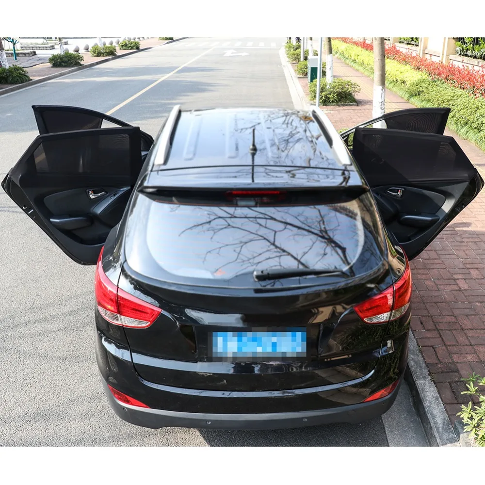 Tirol стороны окна навесы T25695P3 Универсальный 4 шт./компл. автомобиля Шторы весь защита от солнечных лучей, козырек защитная сетка со слайдером для щит
