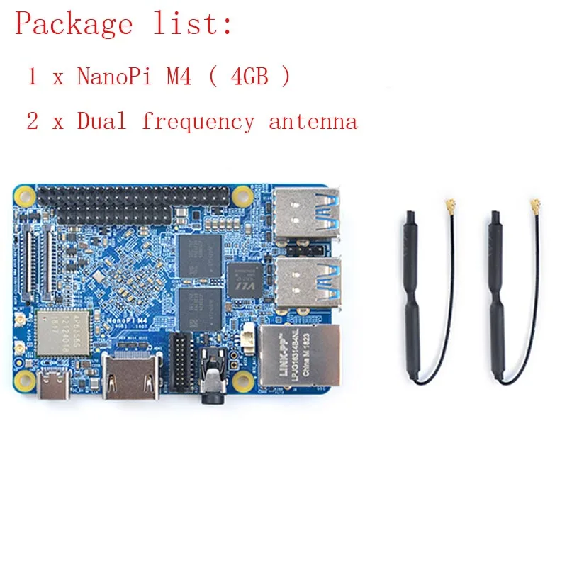 Kit B NanoPi M4 2 ГБ/4 ГБ DDR3 Rockchip RK3399 SoC 2,4G и 5G двухдиапазонный WiFi, Поддержка Android 8,1 Ubuntu, AI и глубокого обучения - Цвет: Kit B