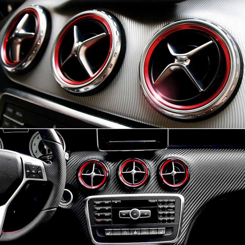 Стайлинг автомобиля обшивка кольца на вентиляционное отверстие для Mercedes Benz CLA C117