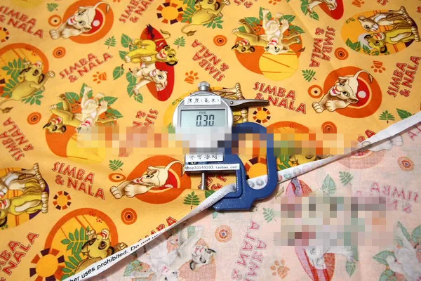 Милый мультяшный Король Лев Simba Nala лист желтый принт Обычная хлопковая ткань для