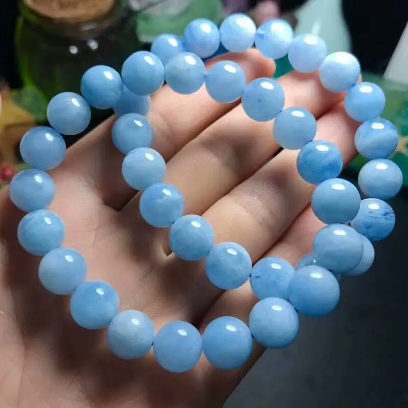 

Natural Blue Bracelet Crystal 10-9mm AAA