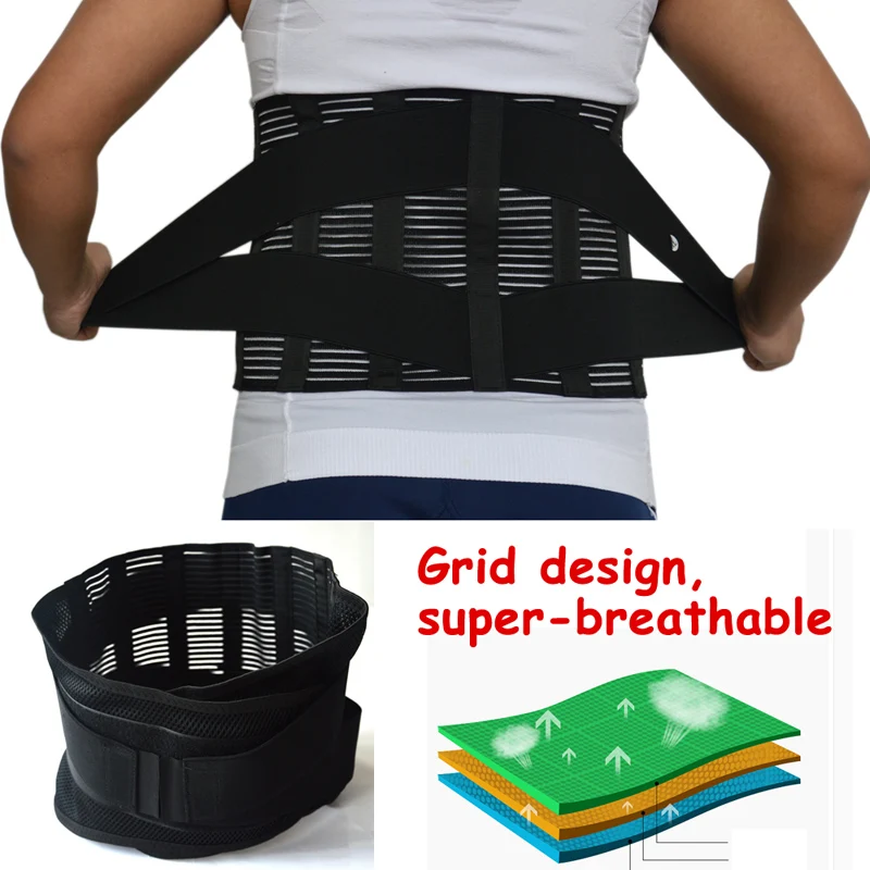 

Lumbar Support Belt Adjustable Double Pull Breathable Orthopedic Health Care Waist Posture Corrector Belt Corset Pain Relief Men