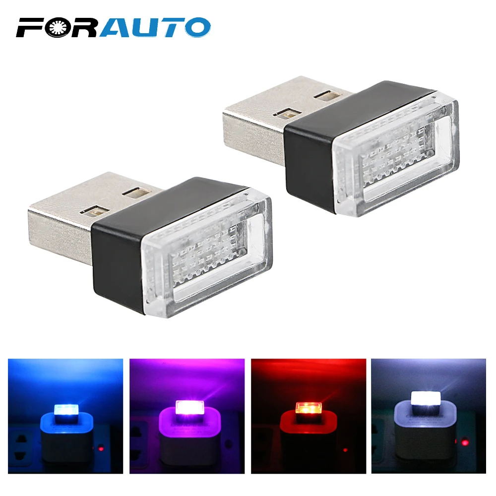 

Emergency Lighting Car-styling For Car Cigarette Lighter PC Car LED Atmosphere Lights 4 Colors with USB Sockets Decorative Lamp