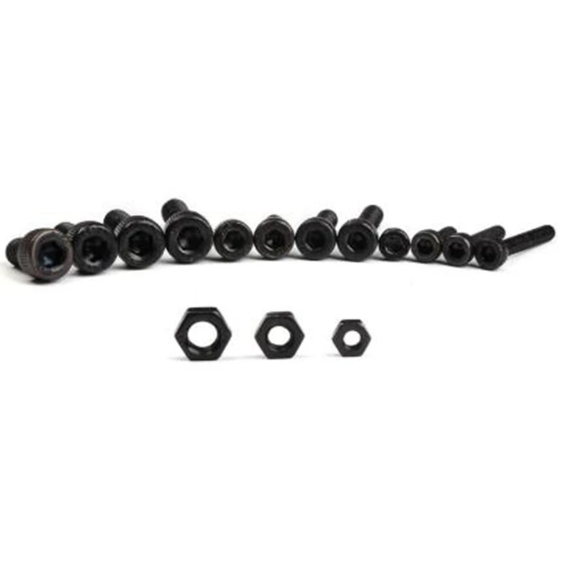 Black Carbon-Steel Cylinder Column Hex Hexagon Screw Set 500Pcs/Set M3/M4/M5 Furniture Fastener Assorted Kit Head Bolt Nut | Обустройство