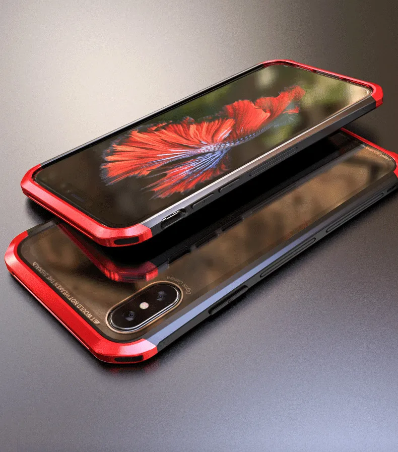 Для iPhone X бампер чехол гибкий алюминиевый Гибридный противоударный металлический каркас чехол для iPhone XS Max XR 8 7 Plus роскошный корпус