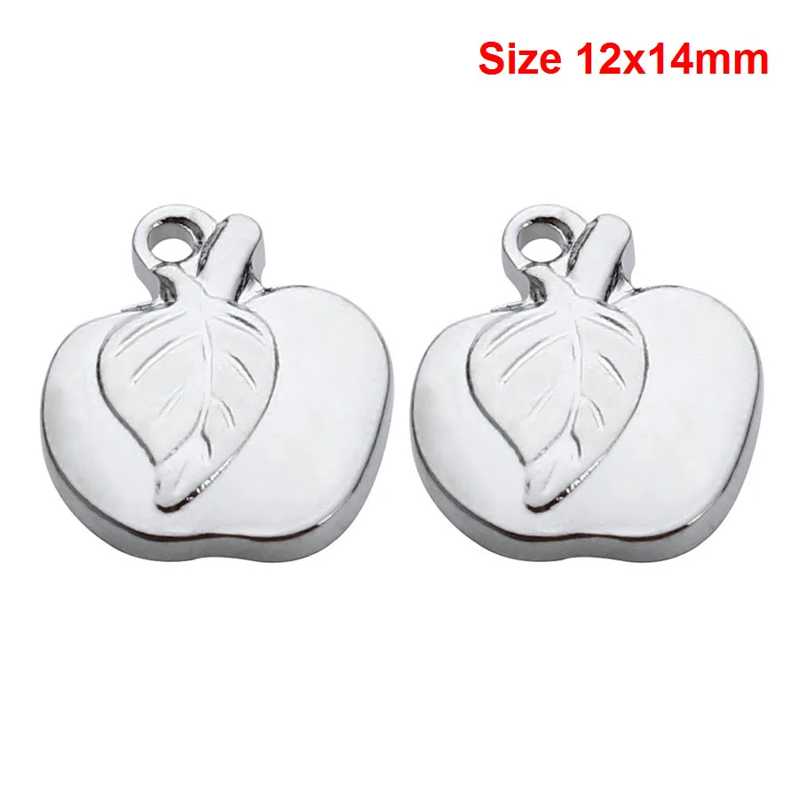 Ckysee 10Pcs/lot Stainless Steel Strawberry Apple Fruit Floating Chams Silver Tone Metal Pendant Charms For Diy Jewelry Making | Украшения