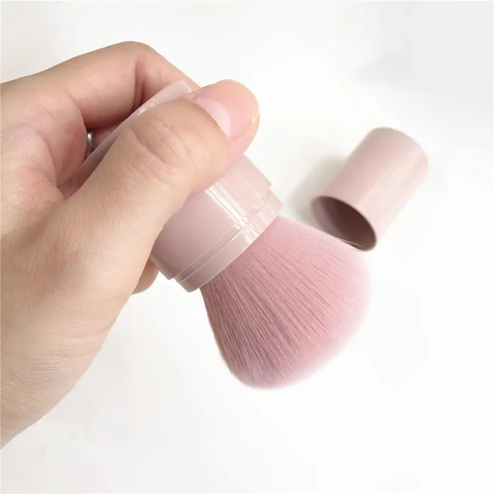 Pink Retractable Kabuki Brush - Luxury Soft Multi-purpose Fo
