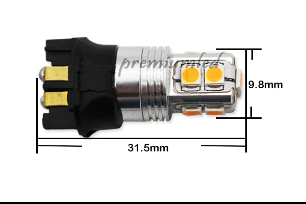 IJDM Янтарный Желтый Canbus 10-SMD PW24W PWY24W светодиодный лампы для Audi A3 A4 A5 Q3 VW MK7 Golf CC Ford Fusion передние указатели поворота