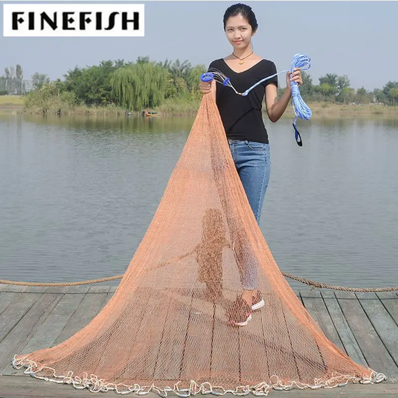 Finefish With sinker Multifilament Cast Net USA Catch Fishing Small Mesh Water Hunting Hand Throw Network | Спорт и развлечения