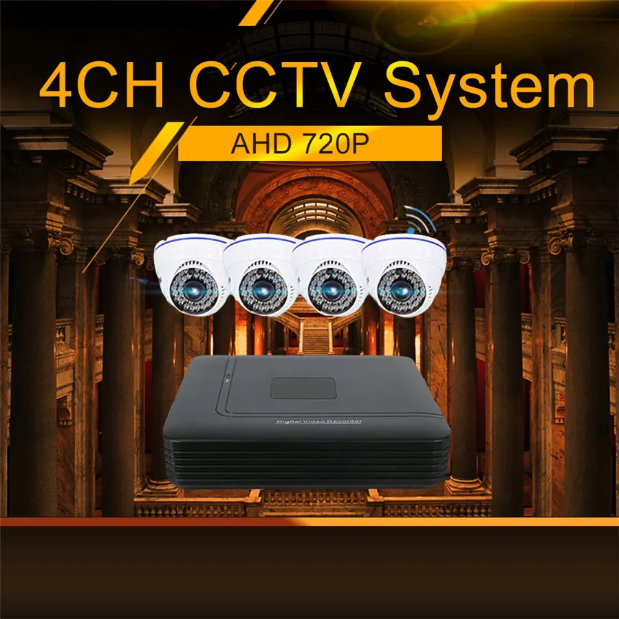 Hiseeu IP камера DVR системы комплект AHD 720 P 4 канала CCTV HVR NVR 3 в 1 видео регистраторы