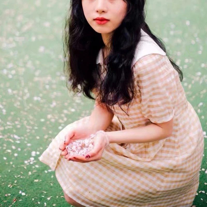Летнее платье boho kawaii белое желтое в клетку Элегантное повседневное винтажное
