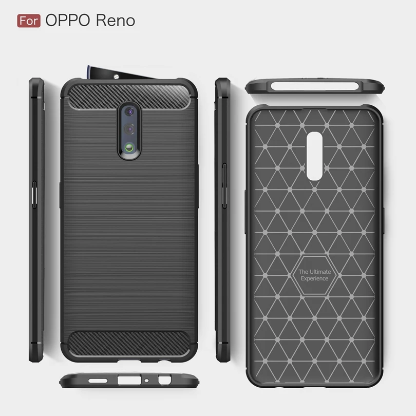 Чехол для OPPO Reno/OPPOReno ударопрочный бампер из углеродного волокна прочный защитный