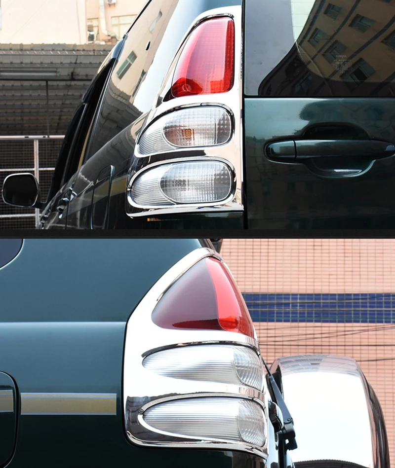 For Toyota Land Cruiser Prado J120 2003 2004 2005 2006 2007 2008 2009 ABS Chrome Taillight Cover Rear Light Frames Trims 2Pcs | Автомобили
