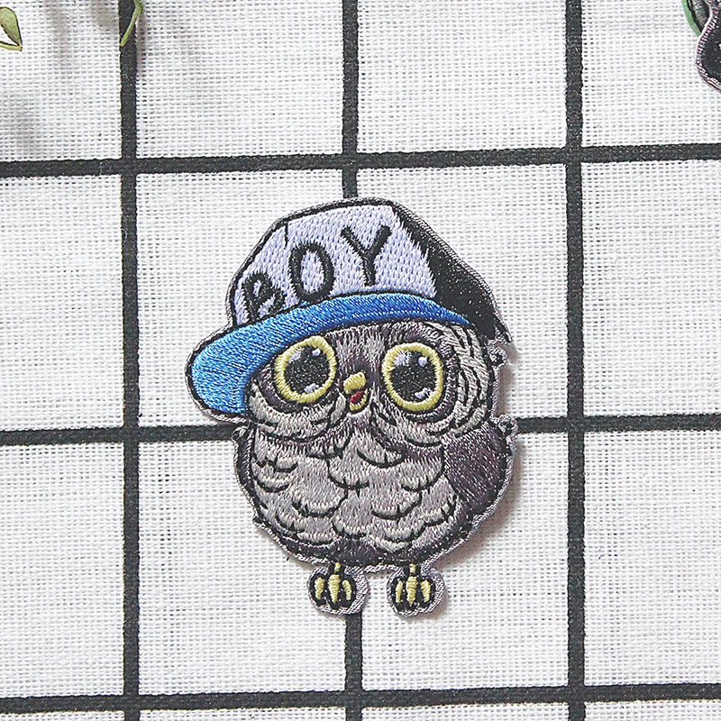 DIY Decorative Applique Patch Embroidery Children New Cartoon Bird Embroidered Owl Iron On Patches For Clothes Stickers Fabric | Дом и сад