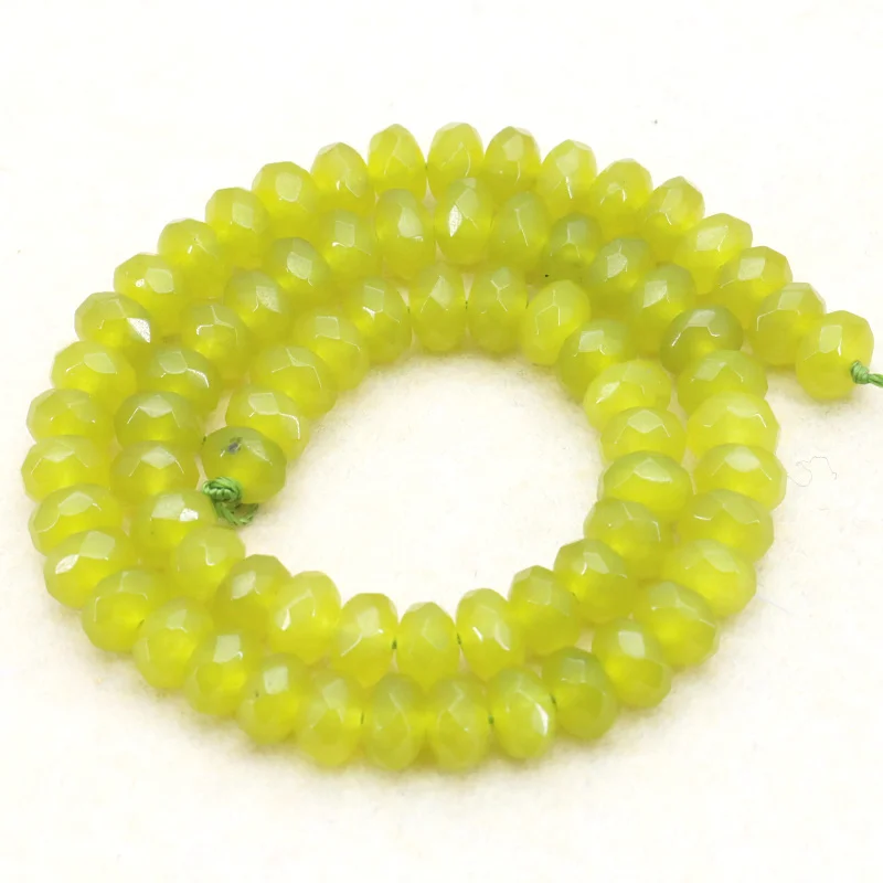 

4x6mm Faceted yellow chalcedony abacus shaped loose beads 15" 2pcs/lot DIY beautiful women jewelry making wholesale retail