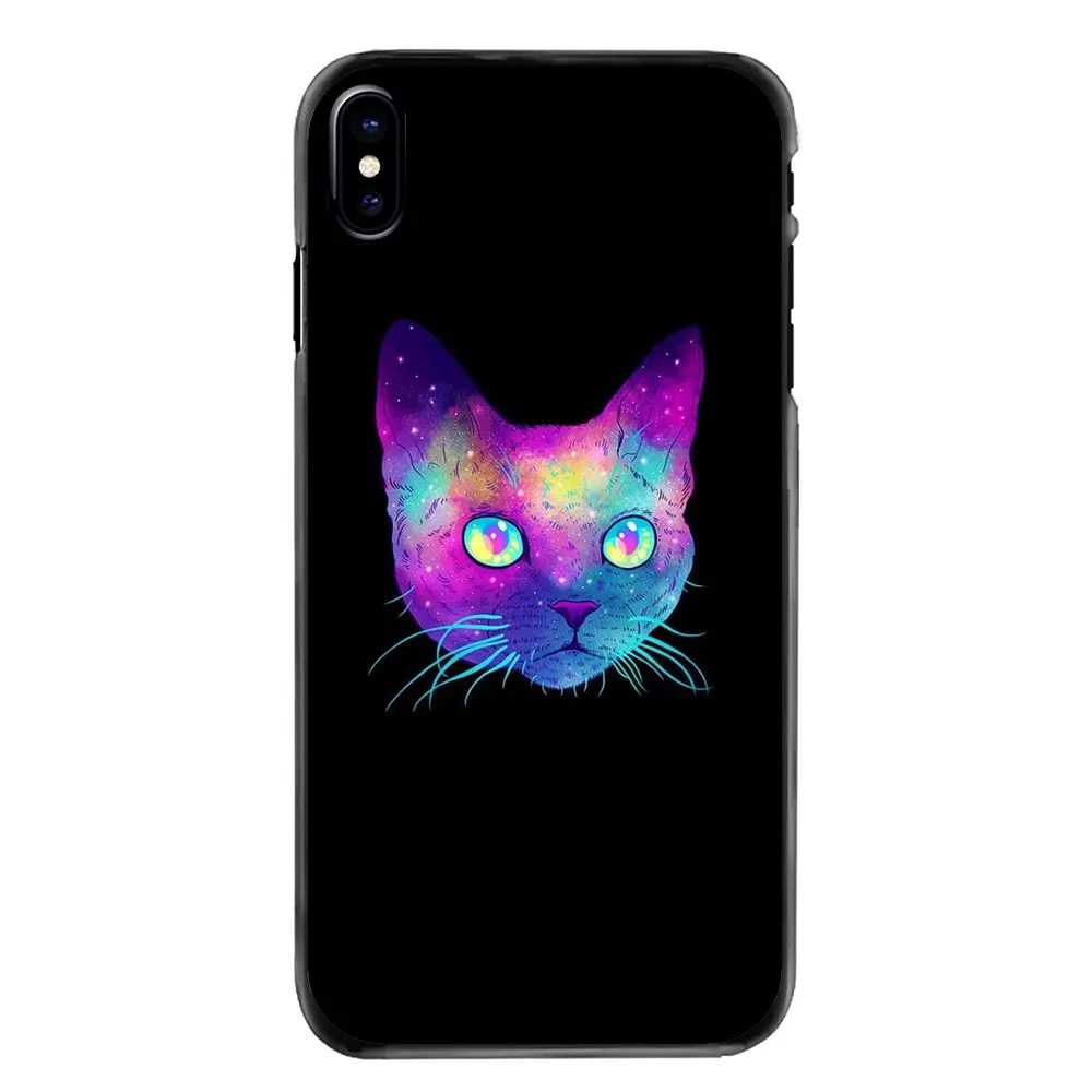 For Huawei P7 P8 P9 P10 Lite Plus 2017 2016 Honor 5C 6 4X 5X Mate 8 7 9 Nebula Space Cat Glasses Hipster Print Mobile Phone Case |