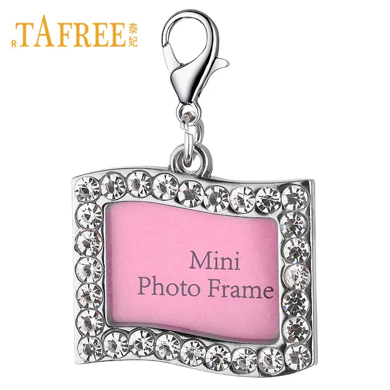 Брелок для ключей TAFREE с фотографией мини фоторамка украшенный кристаллами на