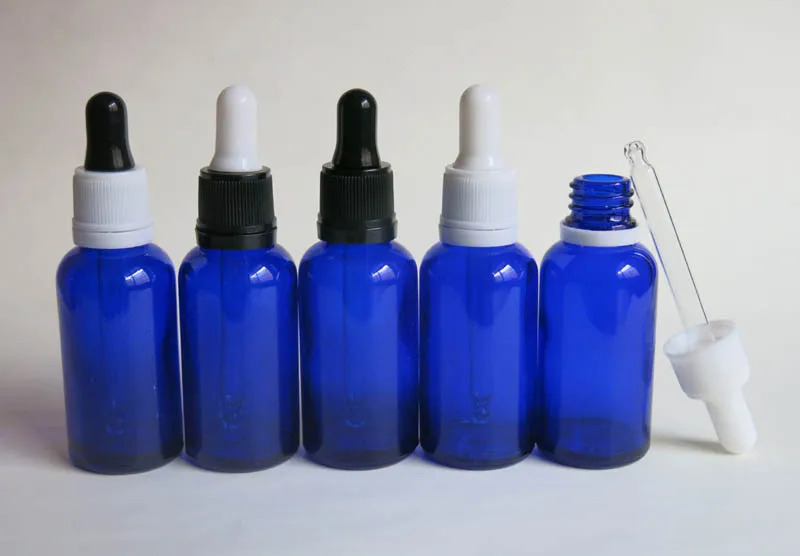 wholesale 100pcs 30ml glass dropper bottle, 1 ounce empty blue liquid glass bottle with dropper, 1oz glass bottle with pipette