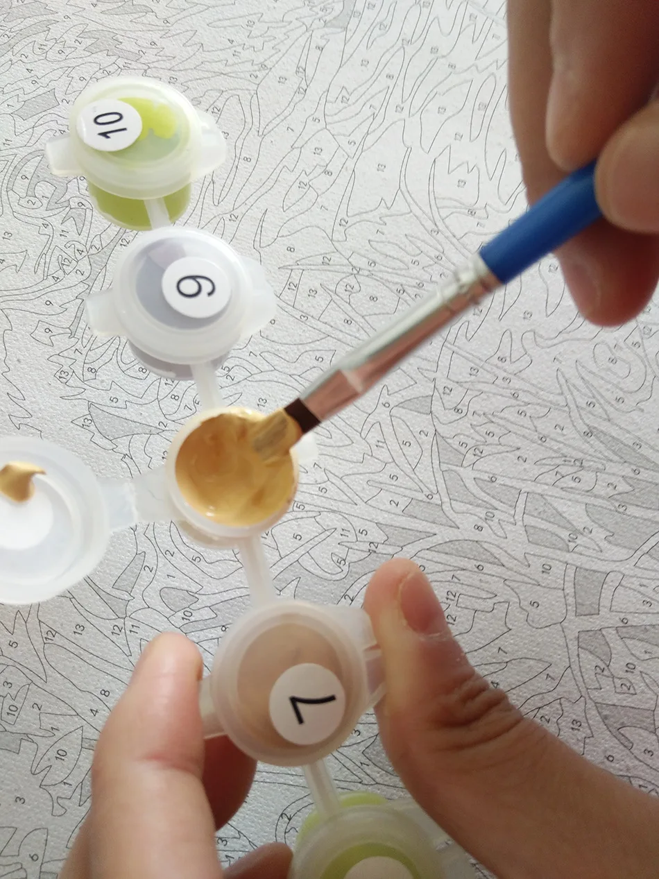 DIY Цифровая живопись маслом по номерам замок и звездное небо художественное