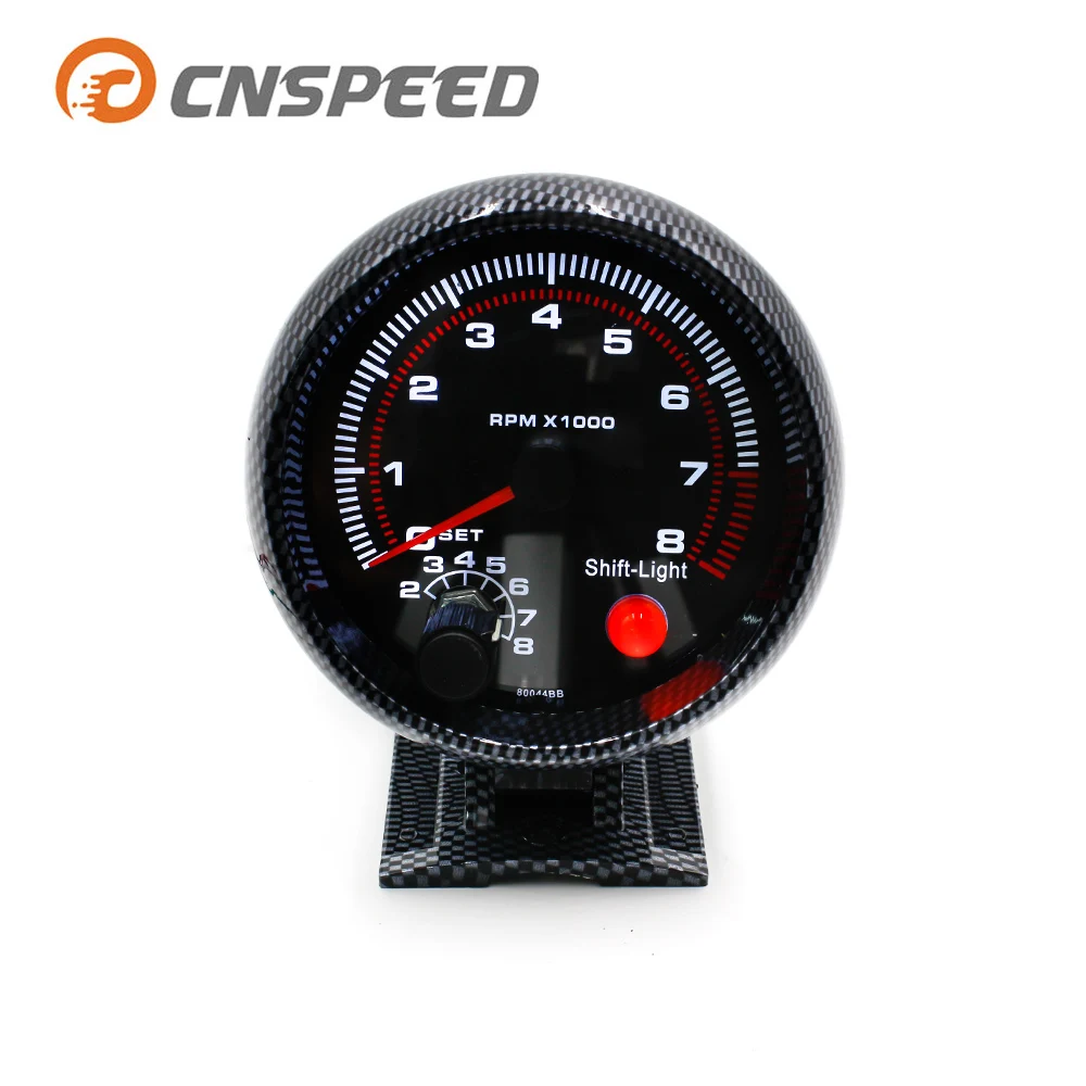Тахометр CNSPEED 3 3/4 дюйма крутой из углеродного волокна 0-8000 измеритель оборотов в