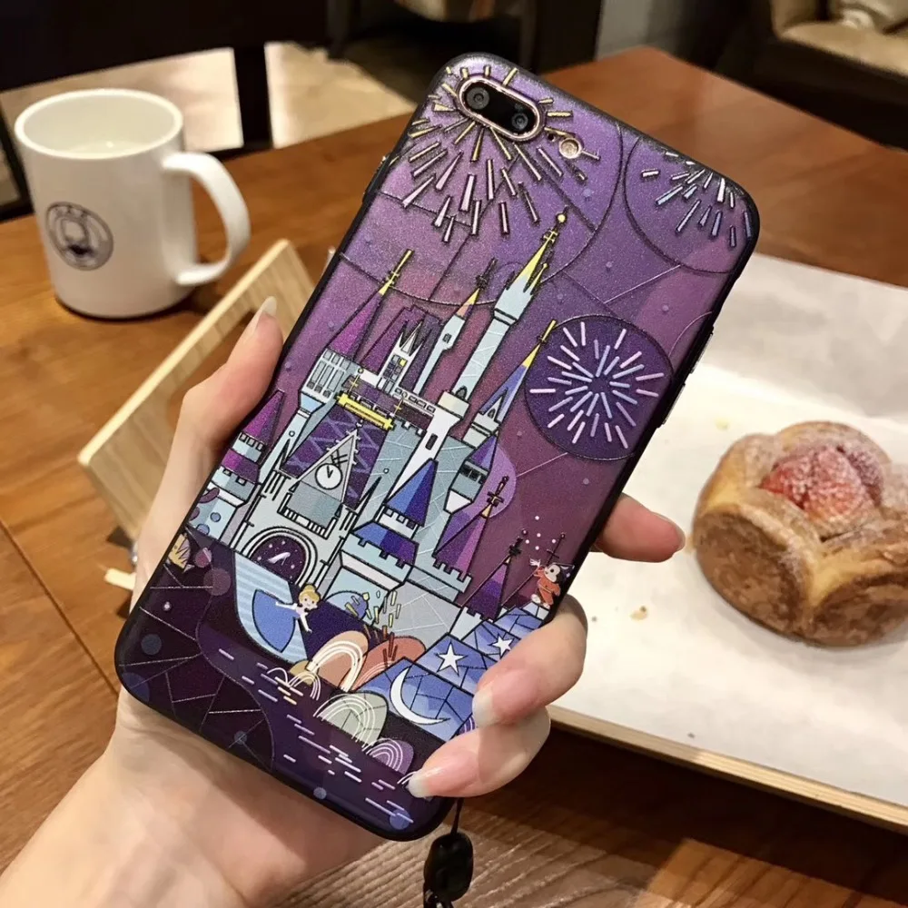 Kerzzil Золушка замок Dumbo для iPhone 7 6 6S 8 Plus милый мультяшный чехол задняя крышка X Capa|for