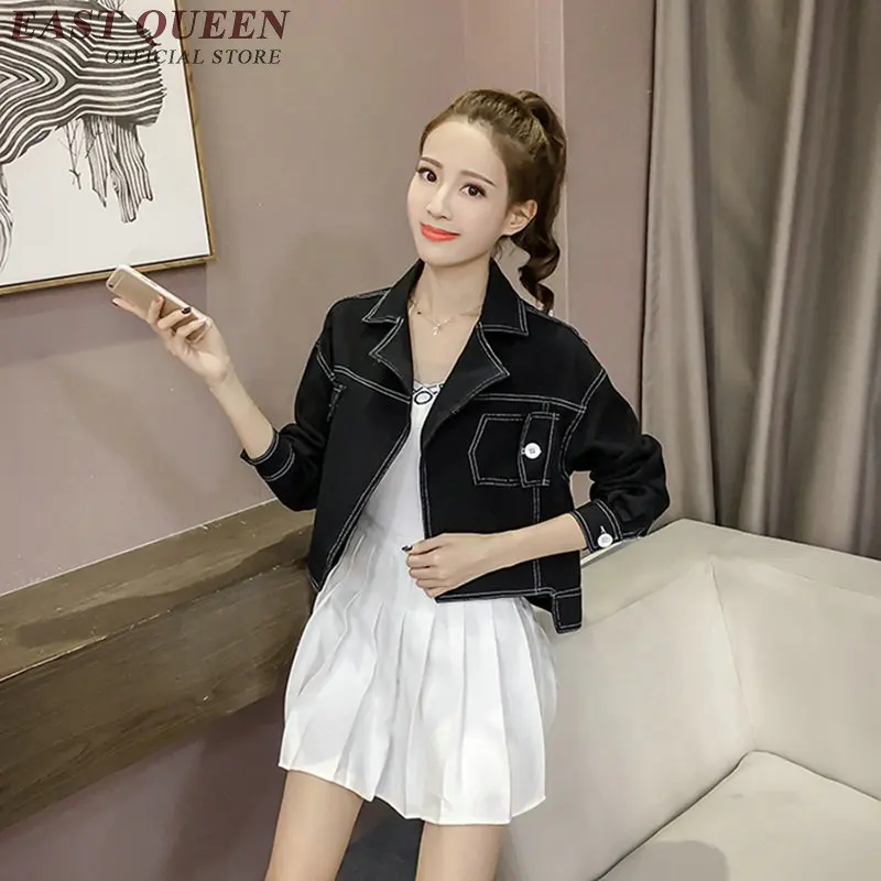 Женская джинсовая куртка красная черная для подростков осень 2018 KK1499 H|fashion jeans