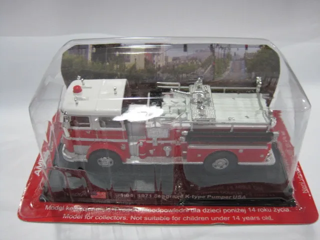 AMER 1/50 масштабная модель автомобиля Toys 1971 Seagrave K type Pumper USA Fire Engine отлитый под