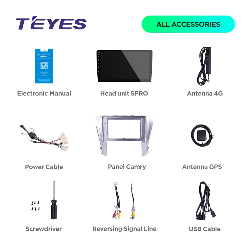 TEYES SPRO Штатное Головное устройство For Toyota Camry- GPS Android 8.1 aвтомагнитола магнитола автомагнитолы Андроид для Камри 8.2 поколение XV50 аксессуары штатная магнитола автомобильная мультимедиа