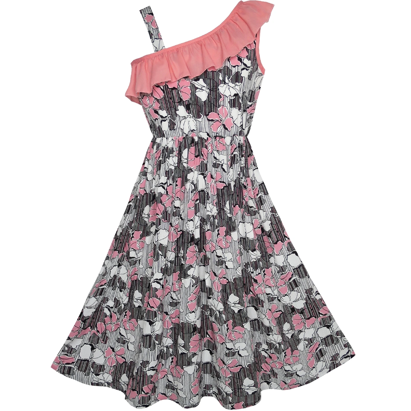 Sunny Fashion платья для девочек платье Цветок Девушка Платье Цветочный Одно плечо