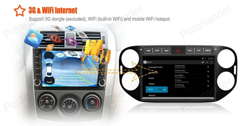 Автомагнитола с поддержкой 3G 2 Гб ОЗУ 16 ПЗУ четырёхъядерный процессор для Android 4