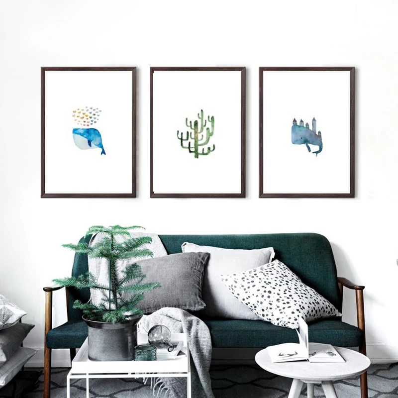 Artdom No Frame Nordic Decoration Cartoon Animal Wall Art Canvas Painting Pictures For Living Room Posters | Дом и сад