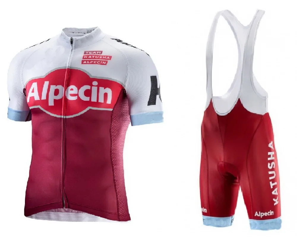 2017 KATUSHA ALPECIN Мужская велосипедная Джерси с коротким рукавом одежда нагрудниками