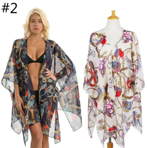 

UK Ladies Women Printing Bikini Cover Up Boho Shawl Bathing Suit Beach Holiday