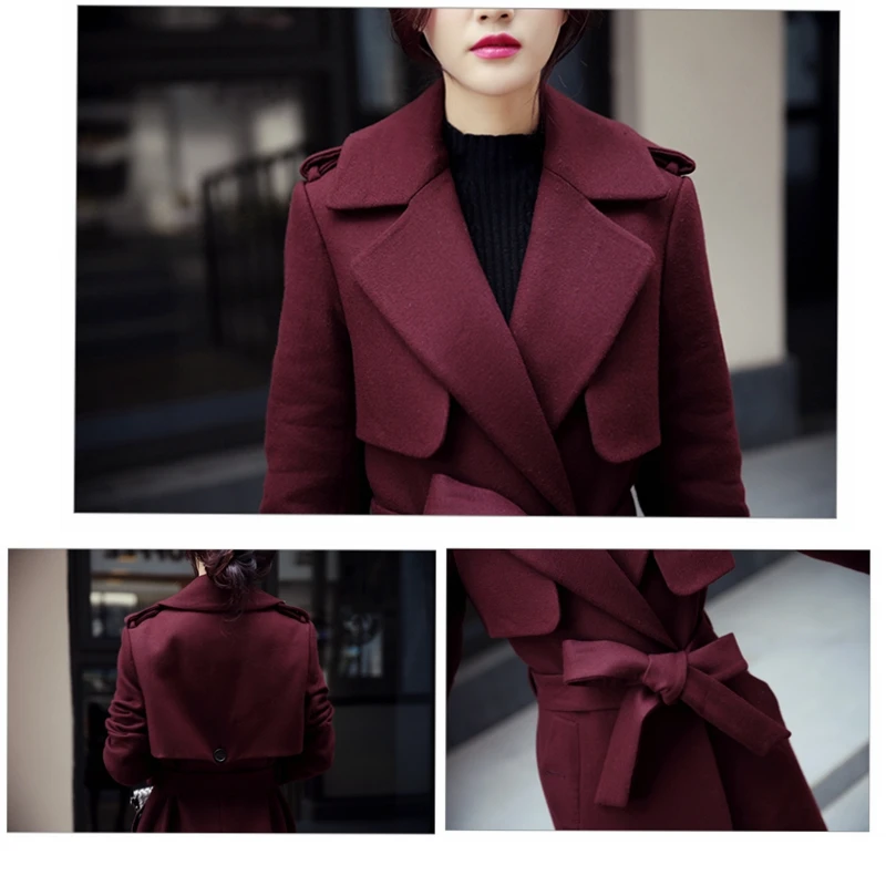 2018 осень-зима новое шерстяное пальто-кокон Женская мода Корейская версия тонкая