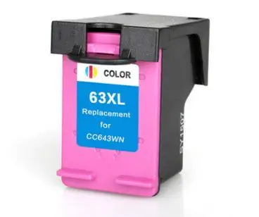 2x цветных чернильных картриджа совместимых с hp63 63XL DeskJet 1112/2130/2132/3630/3632/Officejet